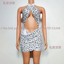 私密派對　-演出服-生日黃金禮服時尚-性感-抹胸水鉆鏈條收腰短裙套裝酒吧-夜店-演 歷史價格詳細信息