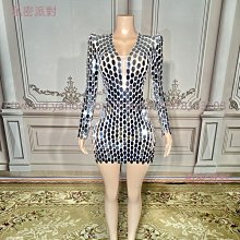 私密派對　超閃水鉆釘珠-性感-低胸高開叉吊帶連衣裙輕奢派對晚宴禮服 歷史價格詳細信息