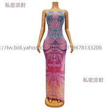 私密派對　彩色水鉆鏡片個性連體褲女歌手夜場DJ派對-演出服-彩片 歷史價格詳細信息