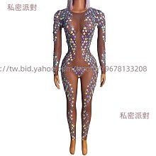 私密派對　-演出服-鉆石連體褲機械感連體衣干練職場舞會服裝酒吧-夜店-蹦迪生日 歷史價格詳細信息