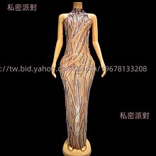 私密派對　亮晶晶水鉆禮服酒會派對晚禮服舞臺-演出服-無袖舞臺-演出服- 歷史價格詳細信息