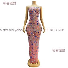 私密派對　生日長裙鉆石羽毛舞臺-演出服-聚會禮服高領璀璨亮鉆收腰緊身長袖羽 歷史價格詳細信息