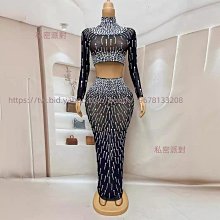 私密派對　女歌手生日舞臺-演出服-新款-夜店-派對聚會水鉆流蘇-性感-彈力透視包臀 歷史價格詳細信息