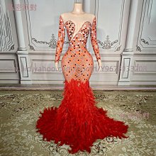 私密派對　鉆石羽毛生日裙網紗燙鉆透視鏤空-性感-緊身短裙晚禮服舞臺-演出服- 歷史價格詳細信息