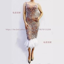 私密派對　女歌手djds-性感-網紗奢華滿鉆透視緊身舞臺演出晚禮服 歷史價格詳細信息