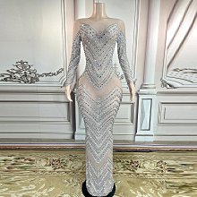 私密派對　閃亮鉆石亮片優雅晚禮服酒會舞會晚裝高端舞臺主持演出 歷史價格詳細信息