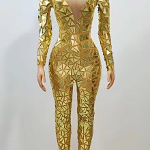 私密派對　鏡面拼接反光掛脖短裙舞臺走秀晚會派對T臺禮服帶流蘇帽子 歷史價格詳細信息