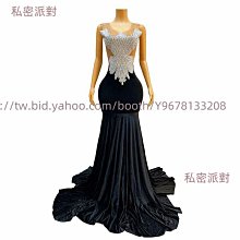 私密派對　超閃水鉆釘珠-性感-低胸高開叉吊帶連衣裙輕奢派對晚宴禮服 歷史價格詳細信息