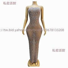 私密派對　超閃水鉆釘珠-性感-低胸高開叉吊帶連衣裙輕奢派對晚宴禮服 歷史價格詳細信息