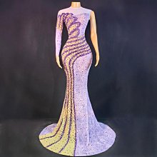 私密派對　歌手走秀閃亮華麗聚會亮片閃亮鏡片袖開叉酒吧派對舞臺演出 歷史價格詳細信息