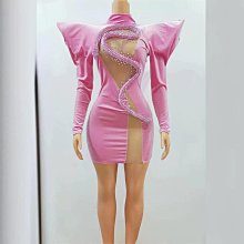 私密派對　生日服裝派對-性感-網紗燙鉆禮服鏤空透視修身長裙晚禮服舞臺-演出服- 歷史價格詳細信息