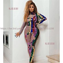 私密派對　鏡面拼接反光掛脖短裙舞臺走秀晚會派對T臺禮服帶流蘇帽子 歷史價格詳細信息