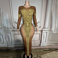 私密派對　生日服裝鉆石-演出服-歐美水鉆閃亮華麗顯瘦聚會-性感-緊身連衣裙 歷史價格詳細信息