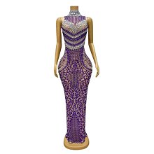 私密派對　-演出服-生日黃金禮服時尚-性感-抹胸水鉆鏈條收腰短裙套裝酒吧-夜店-演 歷史價格詳細信息