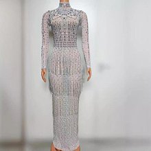 私密派對　歌手走秀閃亮華麗聚會亮片閃亮鏡片袖開叉酒吧派對舞臺演出 歷史價格詳細信息