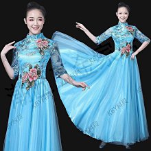 大合唱團演出服女長裙學生成人詩歌朗誦長裙紅歌比賽宴會氣質禮服-kby科貝 歷史價格詳細信息