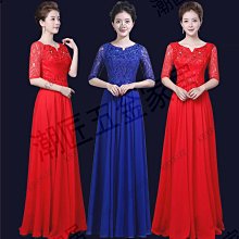 新款大合唱演出服合唱團演出服女長裙中老年雪紡連衣裙宴會晚禮服-kby科貝 歷史價格詳細信息