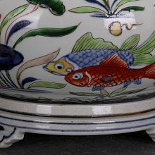 古董古玩瓷器收藏明代宣德五彩手繪鴛鴦戲水紋高足蓋罐老物件包老 歷史價格詳細信息