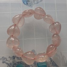 粉水晶心形手機鏈，粉水晶包掛，粉水晶裝飾物，品相如圖所示，小22930 歷史價格詳細信息