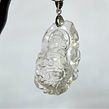【明威水晶】白水晶觀音墬___淨重: 18.5公克___立體精雕系列 NO.3-讚好運 歷史價格詳細信息