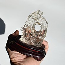 【明威水晶】激光白水晶貔貅__招財貔貅__貔貅淨重:263公克招財雕刻擺件_讚好運 價格比較,價格查詢,歷史價格詳細信息