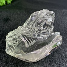 【福藝古玩批發】嚴選 天然水晶 白水晶【如意咬錢蟾蜍】擺件 ~050947 歷史價格詳細信息