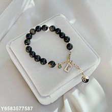 【熱賣精選】廠供天然金曜石貔貅手串男女款情侶手串黑曜石如意貔貅小歪頭手鏈 歷史價格詳細信息