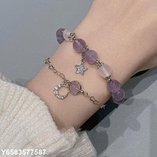 HUCU草莓晶手錬女新款小眾禮物粉紅色水晶桃花閨蜜手串銀飾品天然 歷史價格詳細信息