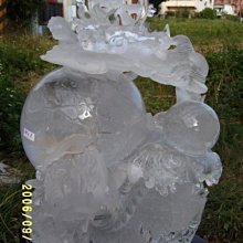 ＊～聚寶窩～＊(帶綠幽)骨幹晶柱雕刻(雙龍搶珠) (重23.5kg高46cm寬30cm厚19cm)附底座 歷史價格詳細信息