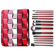 智慧購物王》專業彩妝抗菌刷毛木柄化妝刷具皮革化妝包15件組(粉色) 歷史價格詳細信息