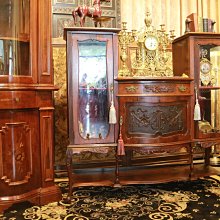 法國 桃花心木 手工嵌木 銅雕 大理石 邊櫃 玄關櫃 展示櫃 古董櫃 ca0988【卡卡頌歐洲古董】 歷史價格詳細信息