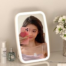 【精選】智能led鏡帶燈學生宿舍臺式桌面梳妝鏡網紅女臥室梳妝臺鏡子~營業中可開發票 歷史價格詳細信息
