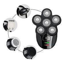 新款六刀頭電動剃鬚刀智能數顯多功能光頭剃鬚刀全身水洗鬍鬚刀電 歷史價格詳細信息