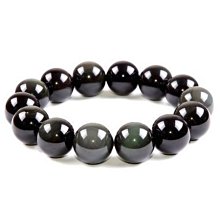 黑曜石手撚女男銀曜石手鏈黑燿石醒獅彩虹眼銀曜石文玩盤玩手串 歷史價格詳細信息