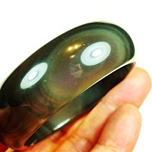 ((上品堂))天然頂極品-彩虹冰種帶眼.黑曜寬版手鐲.重達63g.手圍17.8 歷史價格詳細信息