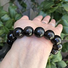 彩虹帶眼黑曜手珠  帶眼的黑曜   13mm  彈絲線18手圍左右可戴 價格比較,價格查詢,歷史價格詳細信息
