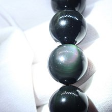 彩虹帶眼黑曜手珠  帶眼的黑曜   13mm  彈絲線18手圍左右可戴 歷史價格詳細信息