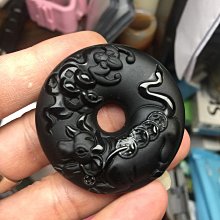 （古藝老歷史）黑曜石生肖平安扣（龍）樣式相同隨機出貨現貨供應 歷史價格詳細信息