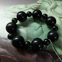 【開運如意閣】J005黑曜石~手鍊-擺件-圓珠22/12mm手圍約20公分~天然黑曜岩一般有呈灰黑色礦眼非瑕疵 價格比較,價格查詢,歷史價格詳細信息