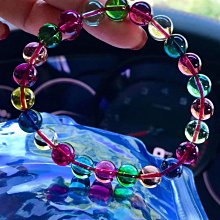 【彩虹糖果色碧璽手鏈-招財旺夫-1款/組】巴西天然碧璽水晶轉運珠閨蜜禮物包金不掉色-90202 歷史價格詳細信息