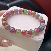 頂級稀缺玻璃體天然碧璽手串，出淤泥而不染，工藝精細，顆顆濃郁飽滿，晶體通透，精挑細選，規格：約10.7*5.6 mm 歷史價格詳細信息