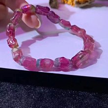 碧璽原石手鍊11.5-16mm.重量：29.18g配18K黃金花托隔珠 歷史價格詳細信息