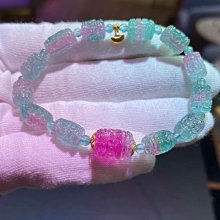 ❤妙玉生花優品購❤121106戒面料玻璃體貓眼紫綠西瓜碧璽蓮花珠18k金設計款！保護吉祥，萬物生長！ 歷史價格詳細信息