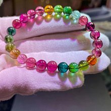 ❤妙玉生花優品購❤122214。頂尖稀缺炫彩西瓜方回紋碧璽手鍊！稀罕美貨！總重41.1g 12-11-11mm 歷史價格詳細信息