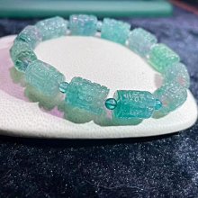 稀有粉藍西瓜碧璽貓眼手串，晶體通透色彩明豔，稀有美物。配件爲18k金.8.5—10.7mm重：23.25g 歷史價格詳細信息