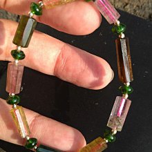 天然石925純銀手鍊 綠橄欖石 綠碧璽水晶+珍珠手鍊 原創設計 水晶森林手創館 歷史價格詳細信息