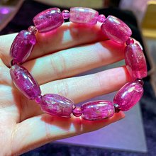 碧璽原石手鍊11.5-16mm.重量：29.18g配18K黃金花托隔珠 歷史價格詳細信息