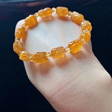 ❤妙玉生花優品購❤030726新貨 跑量 油潤珠寶感！雀黃碧璽貔貅雕刻手鍊 晶體通透 雕工精緻 約:11/8/7mm17G 歷史價格詳細信息