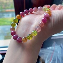 ❤妙玉生花優品購❤032941唯美夢幻西瓜????碧璽手鍊 顆顆飽滿圓潤 瓜線分明 顏色飽和度 規格：8mm重19.5g 歷史價格詳細信息