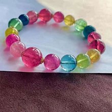 ❤妙玉生花優品購❤40710稀缺玻璃體紅藍色調碧璽多寶18k金款手鍊！多元素搭配，設計感滿滿！重17.1g約14-9-6m仙美靚麗！實品更驚豔！ 歷史價格詳細信息